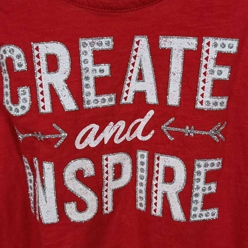 Justice red glitter tank